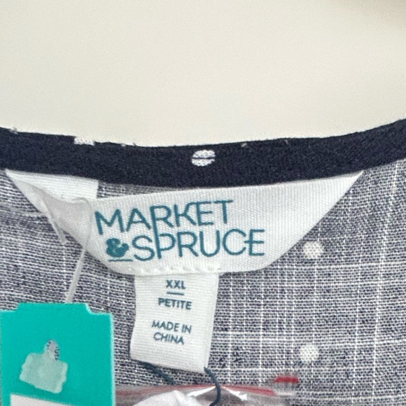 Market & Spruce NWT Petite Navy Button Front Dress - Picture 7 of 10